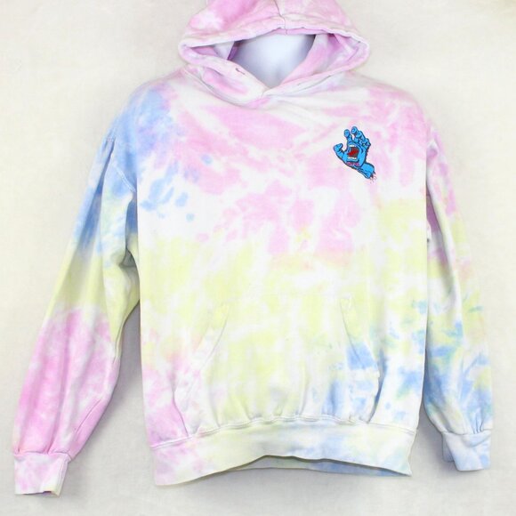 Santa Cruz Screaming Hand Tie Dye Hoodie Mens Medium - Picture 2 of 8